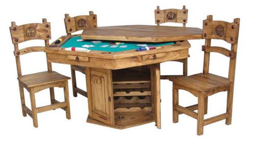 Rustic Texas Star Poker Dining Table